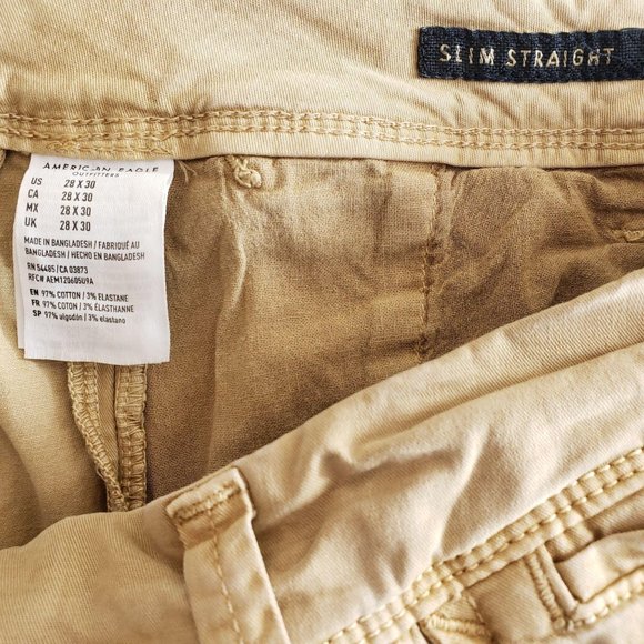 American Eagle Slim Straight Chino Pants Men's 28 - Picture 5 of 7